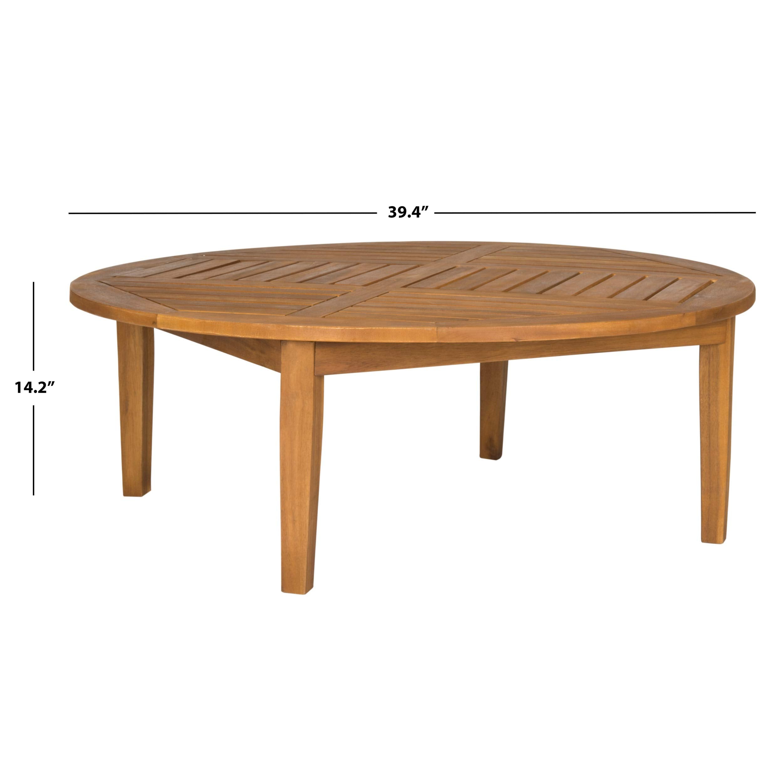 Outdoor Round Cocktail Table Teak Brown