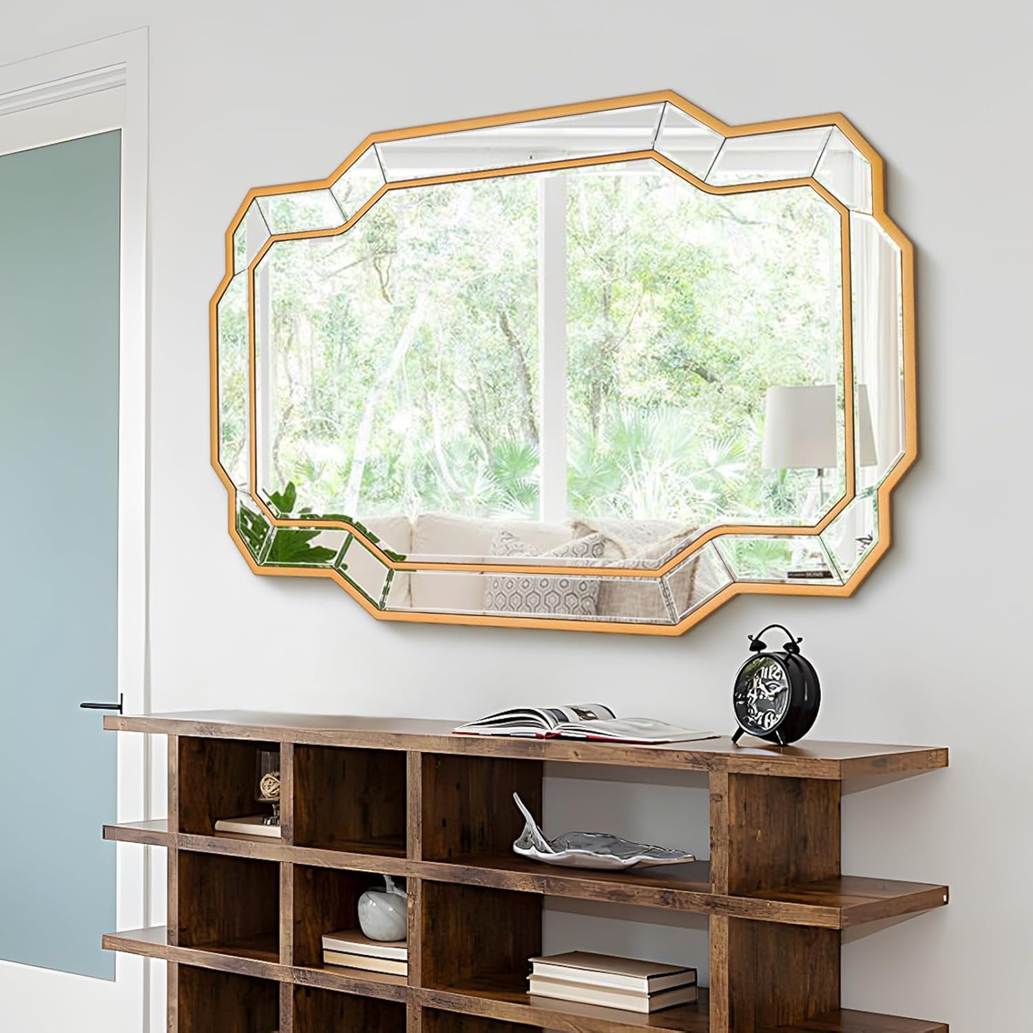 36x24 Gold Beveled Wall Mirror