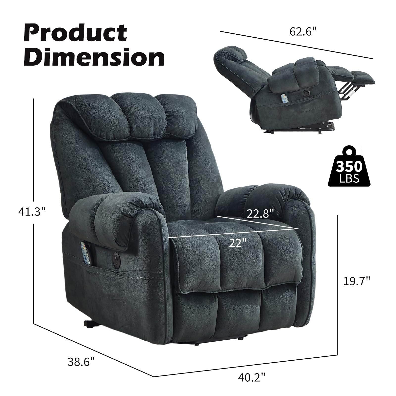 Power Lift Recliner with Massage and Heat