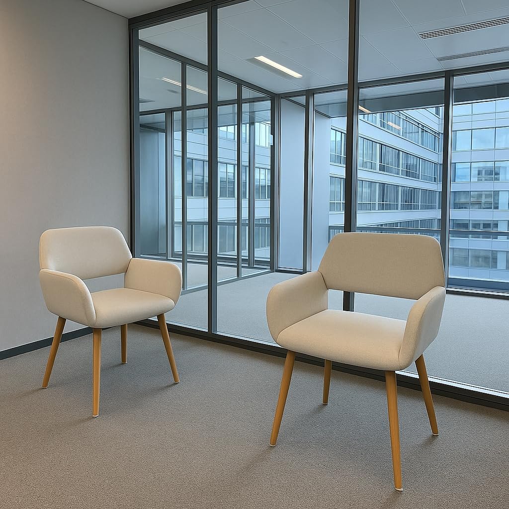 Guest Reception Chairs Set of 2 with Armrests