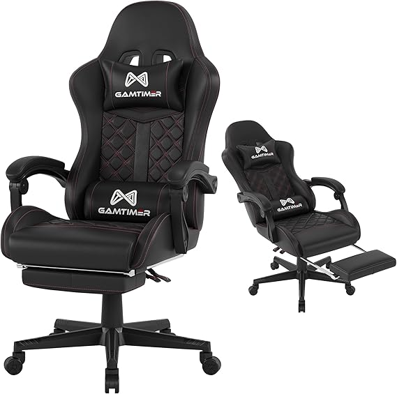 Ergonomic Gaming Chair with Footrest