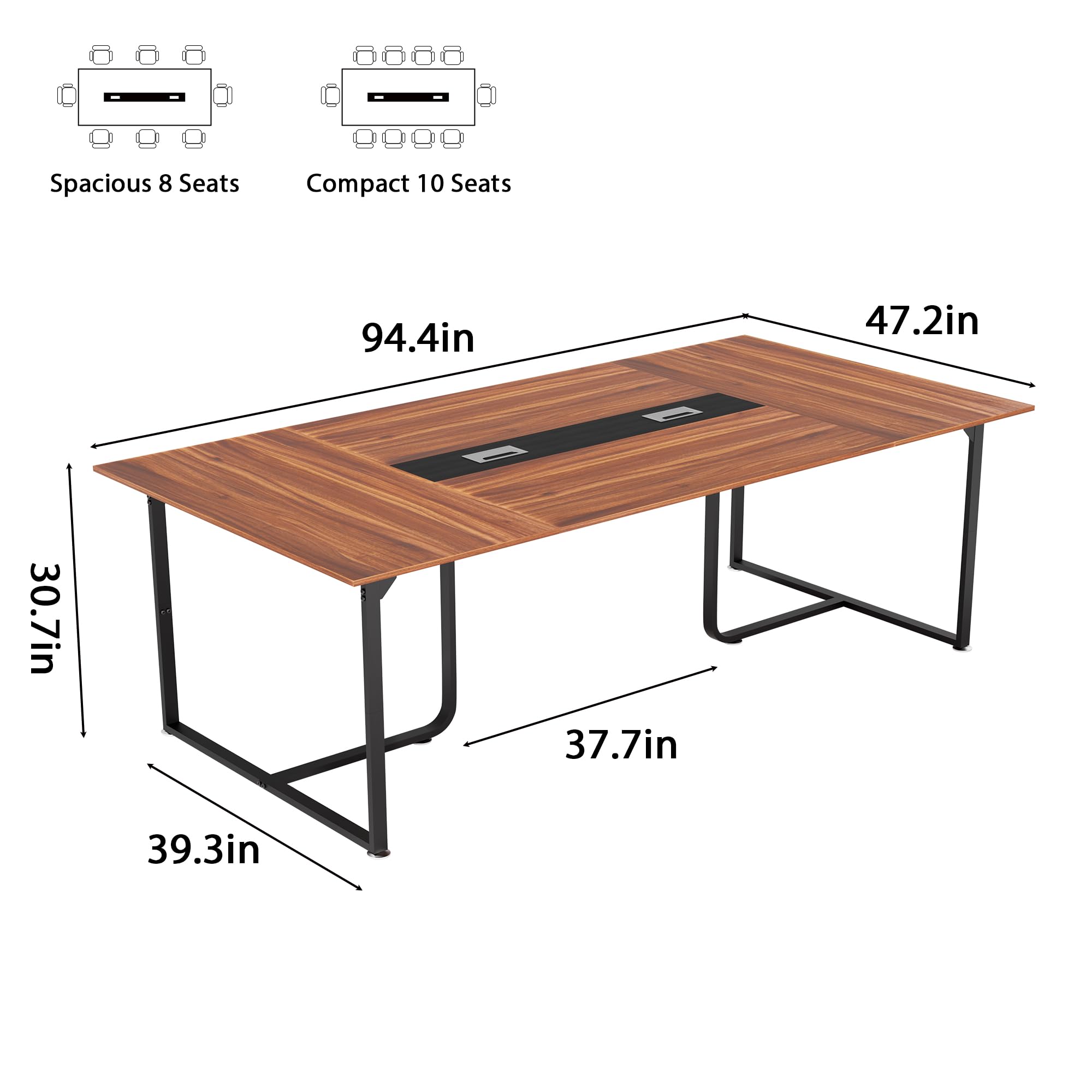 8FT Conference Table with Grommet