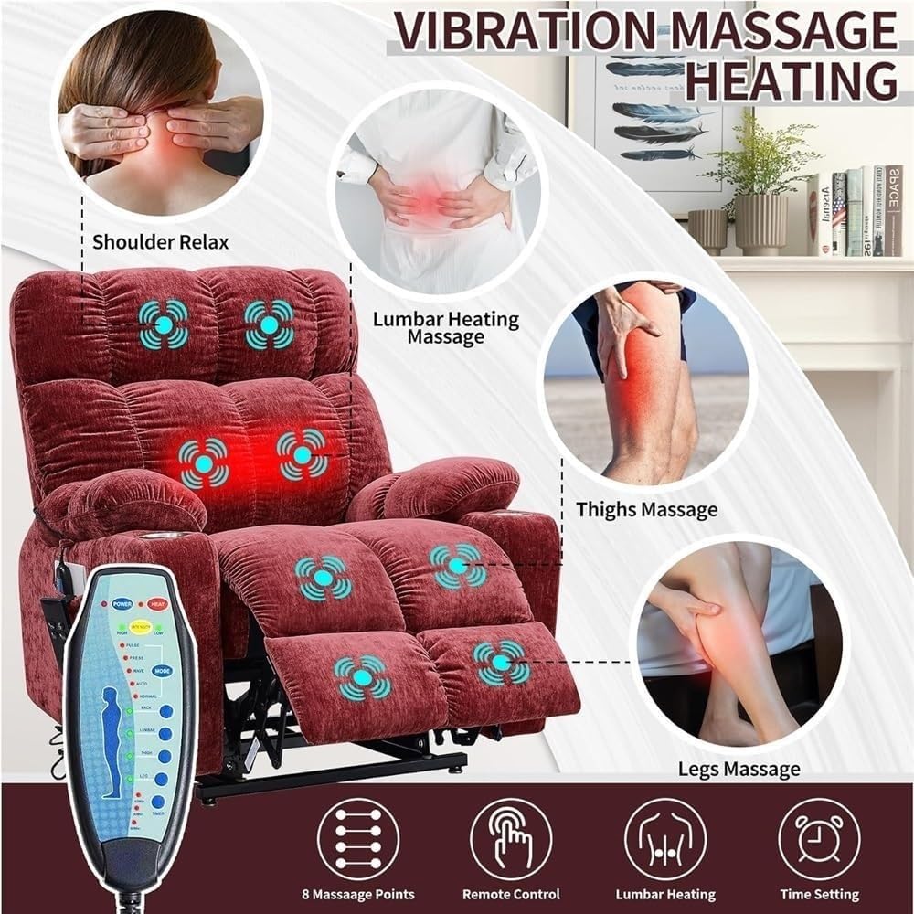 Power Lift Recliner Chair with Heat and Massage