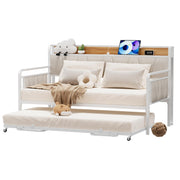 Twin Daybed with Trundle and Upholstered Headboard
