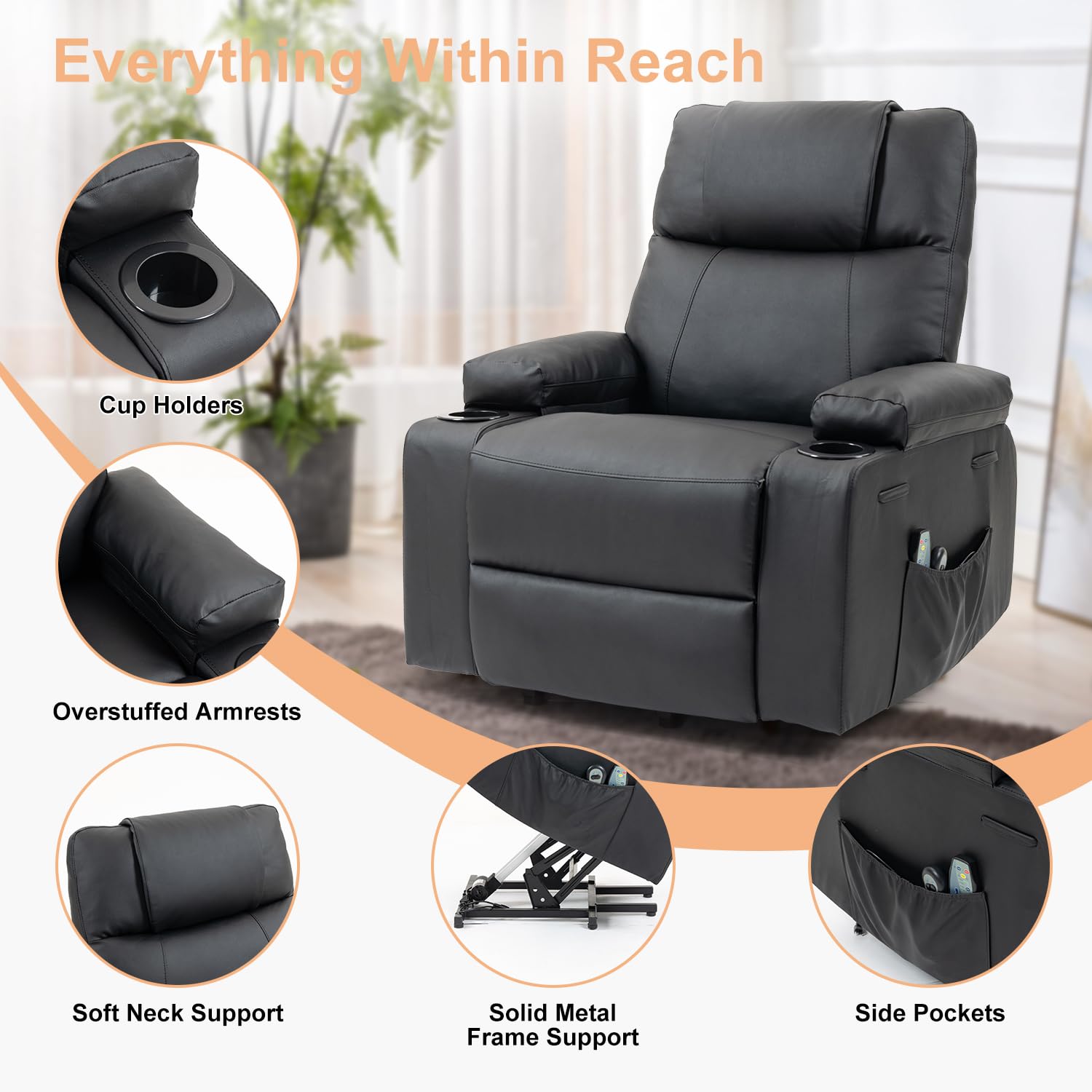 Power Lift Recliner with Massage and Heat