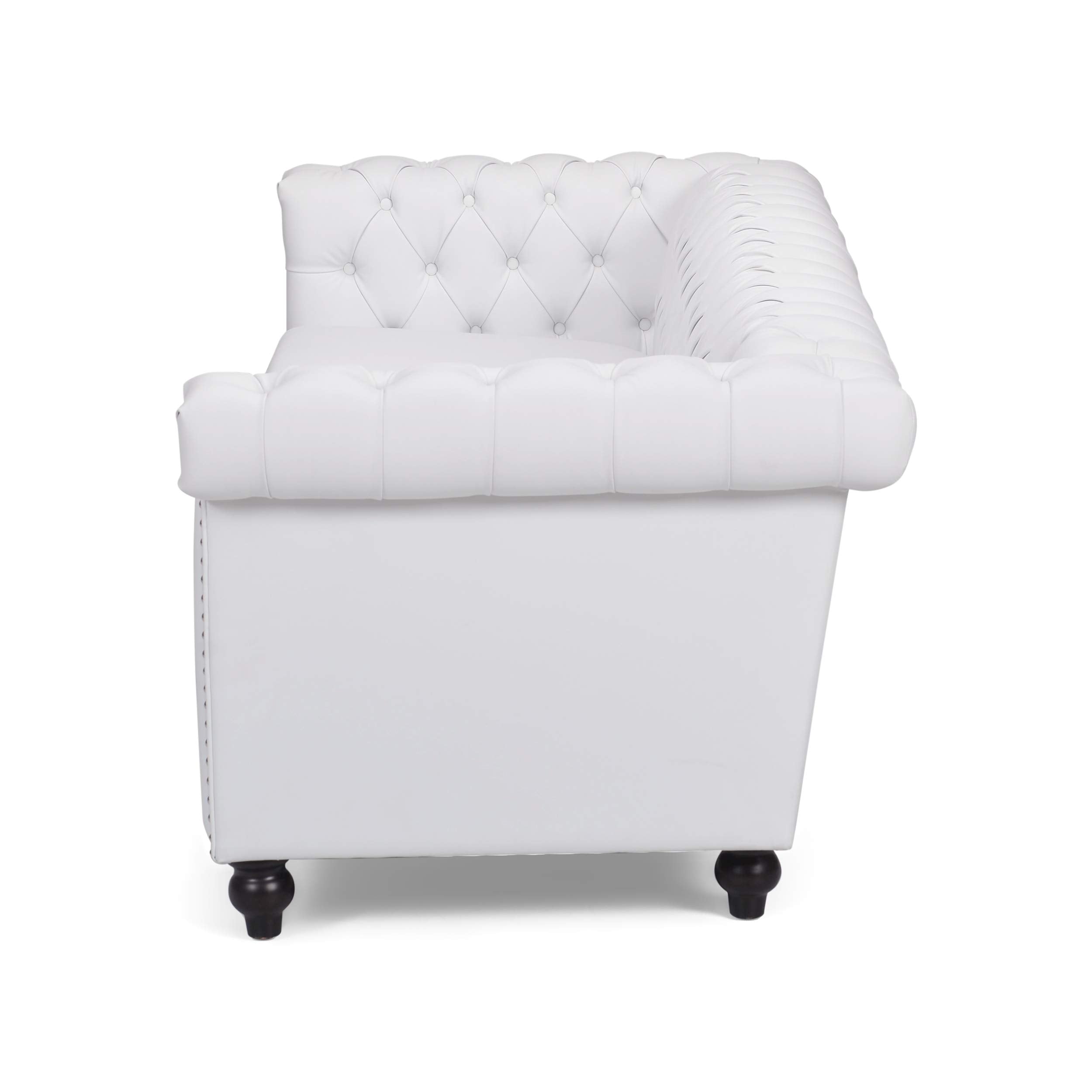 Tufted Chesterfield Faux Leather 3 Seater Sofa