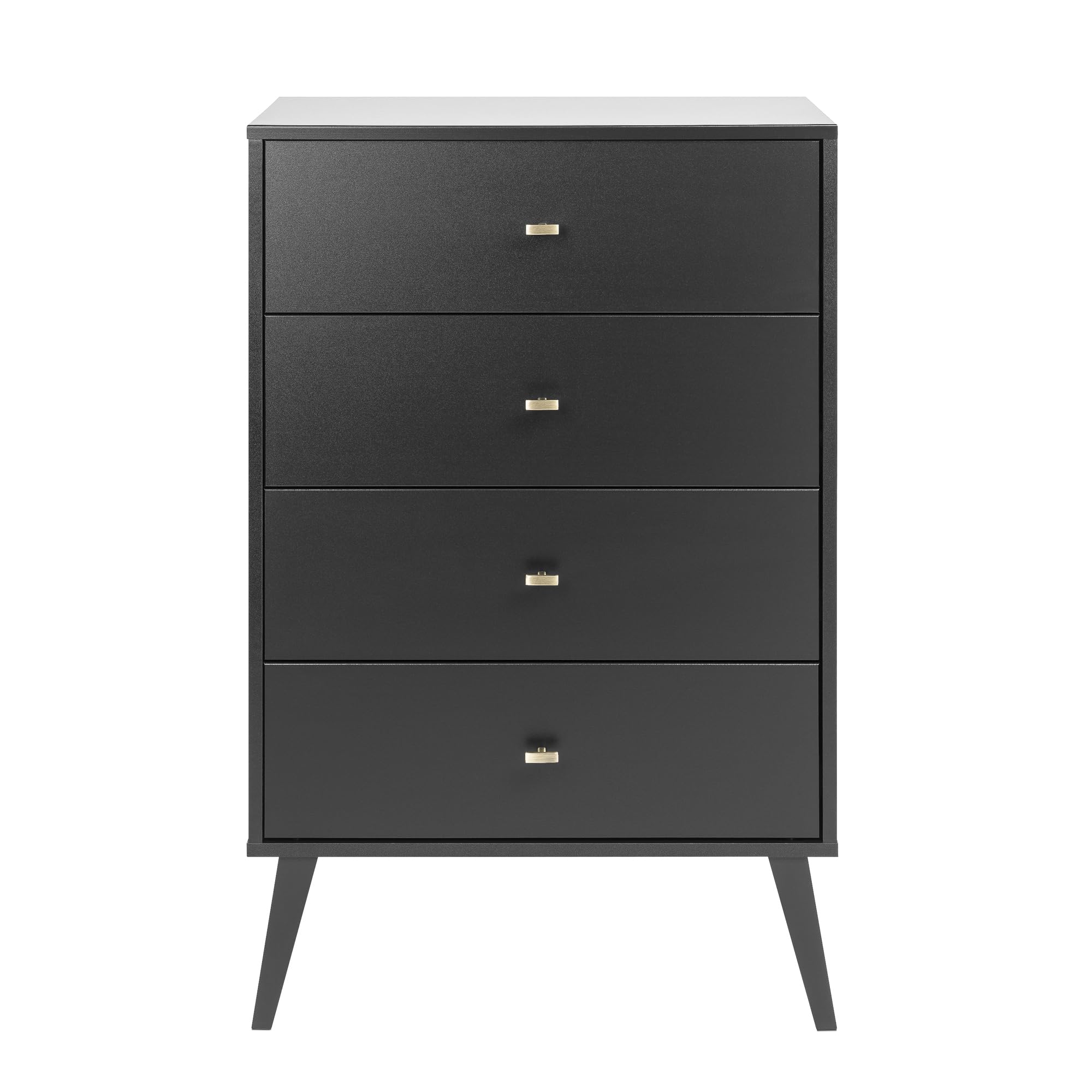Mid-Century Modern 4 Drawer Chest Black