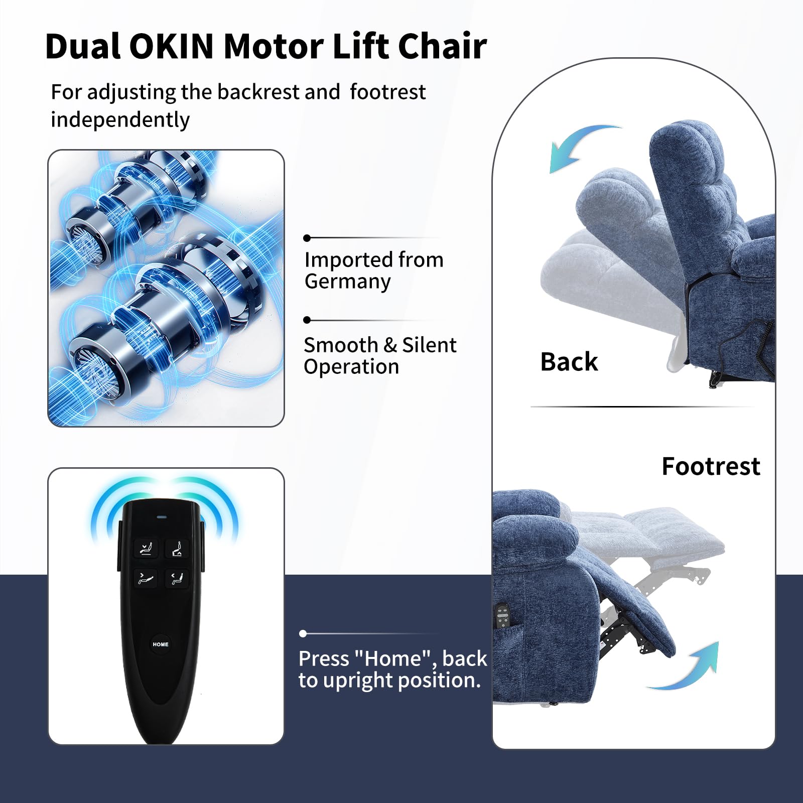 Dual Motor Lift Recliner Chair with Massage and Heat