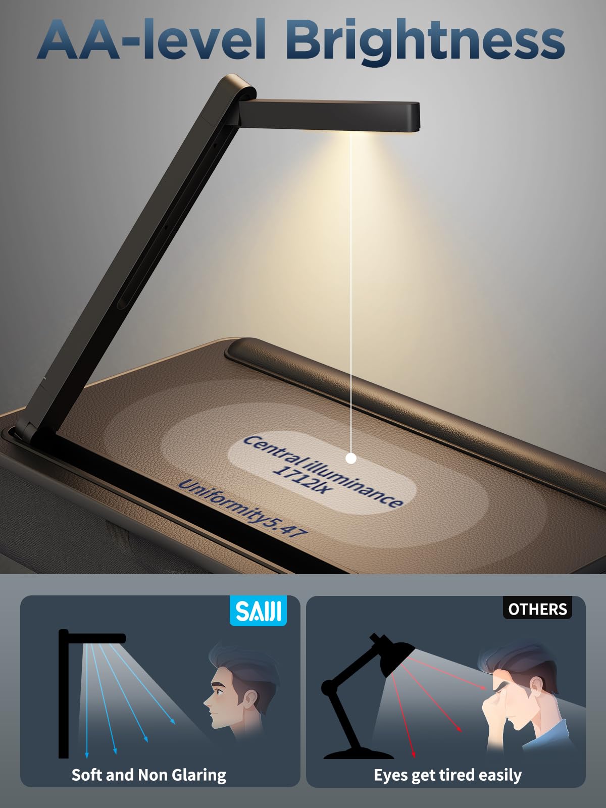 Lap Desk with LED Light and Cushion for 17" Laptops