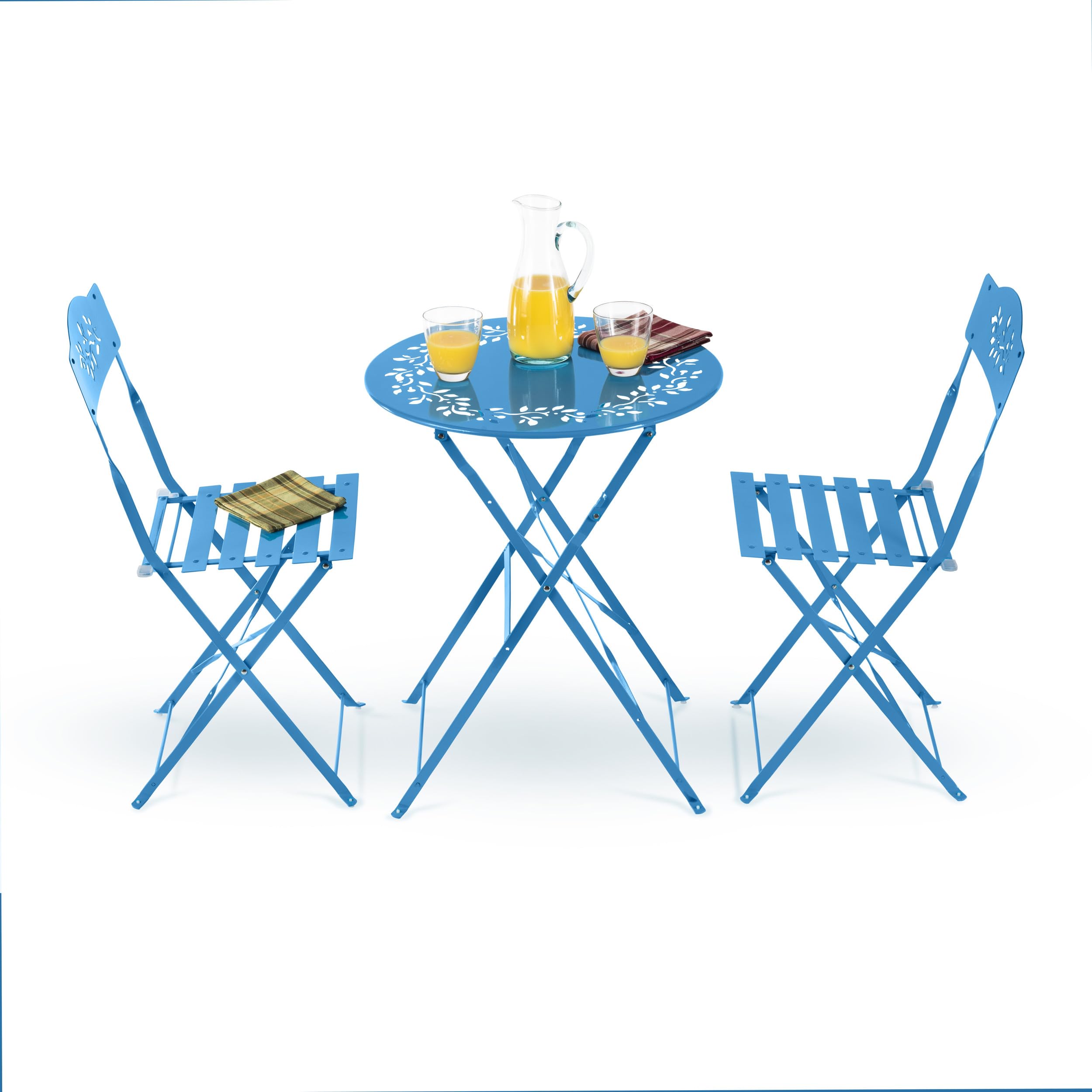 3-Piece Folding Bistro Set with Table and 2 Chairs
