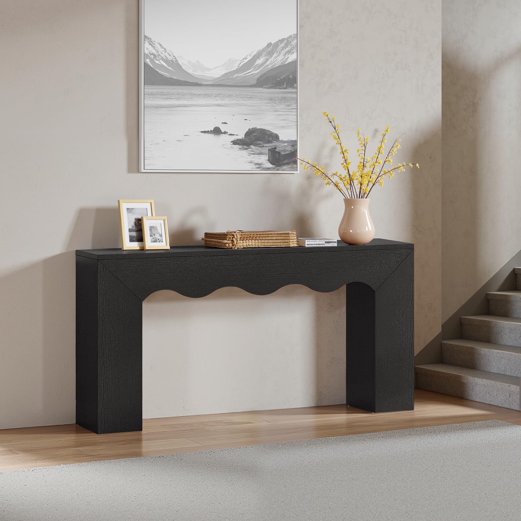 63" Farmhouse Console Table with Storage