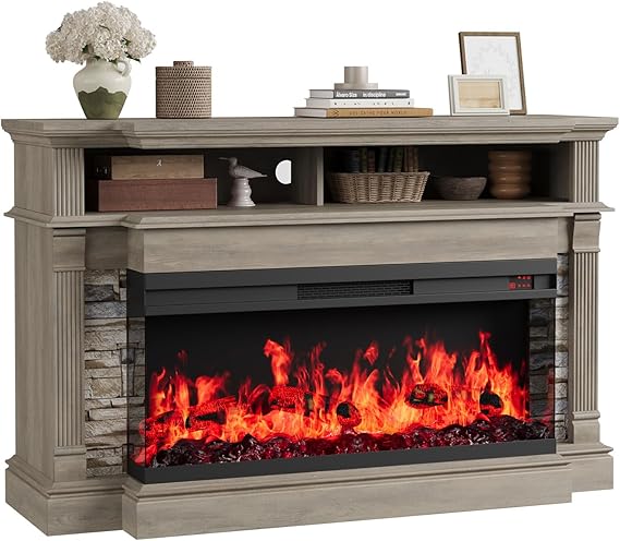 Fireplace TV Stand for TVs up to 65 Inches with Electric Fireplace