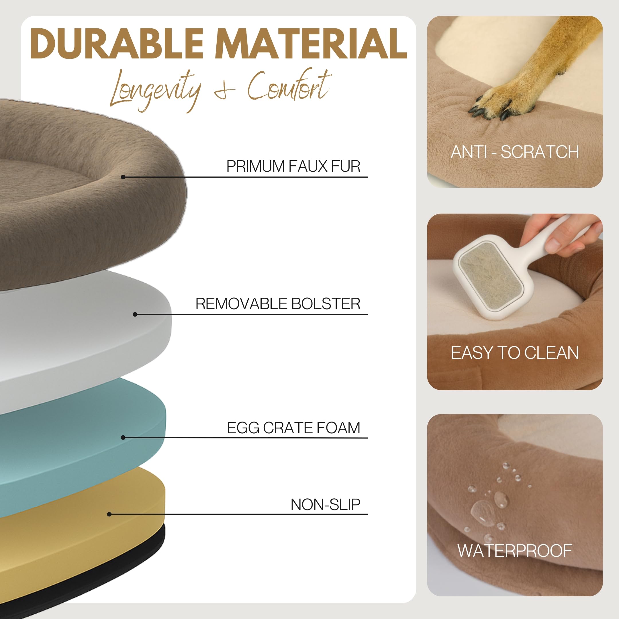 Oversized Human Dog Bed with Plush Fabric and Egg Crate Foam