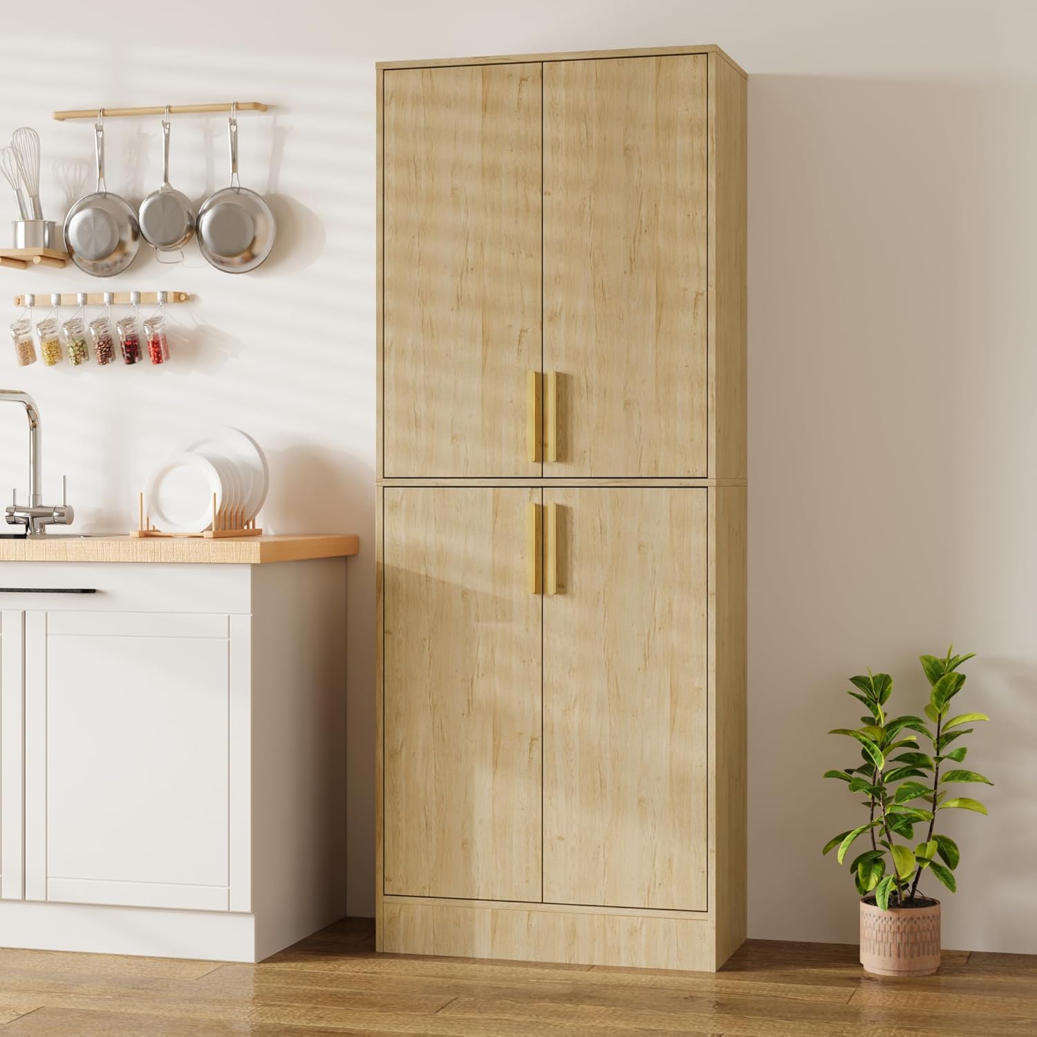 Tall Pantry Cabinet with 4 Doors