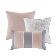 Queen Floral Comforter Set 7 Piece