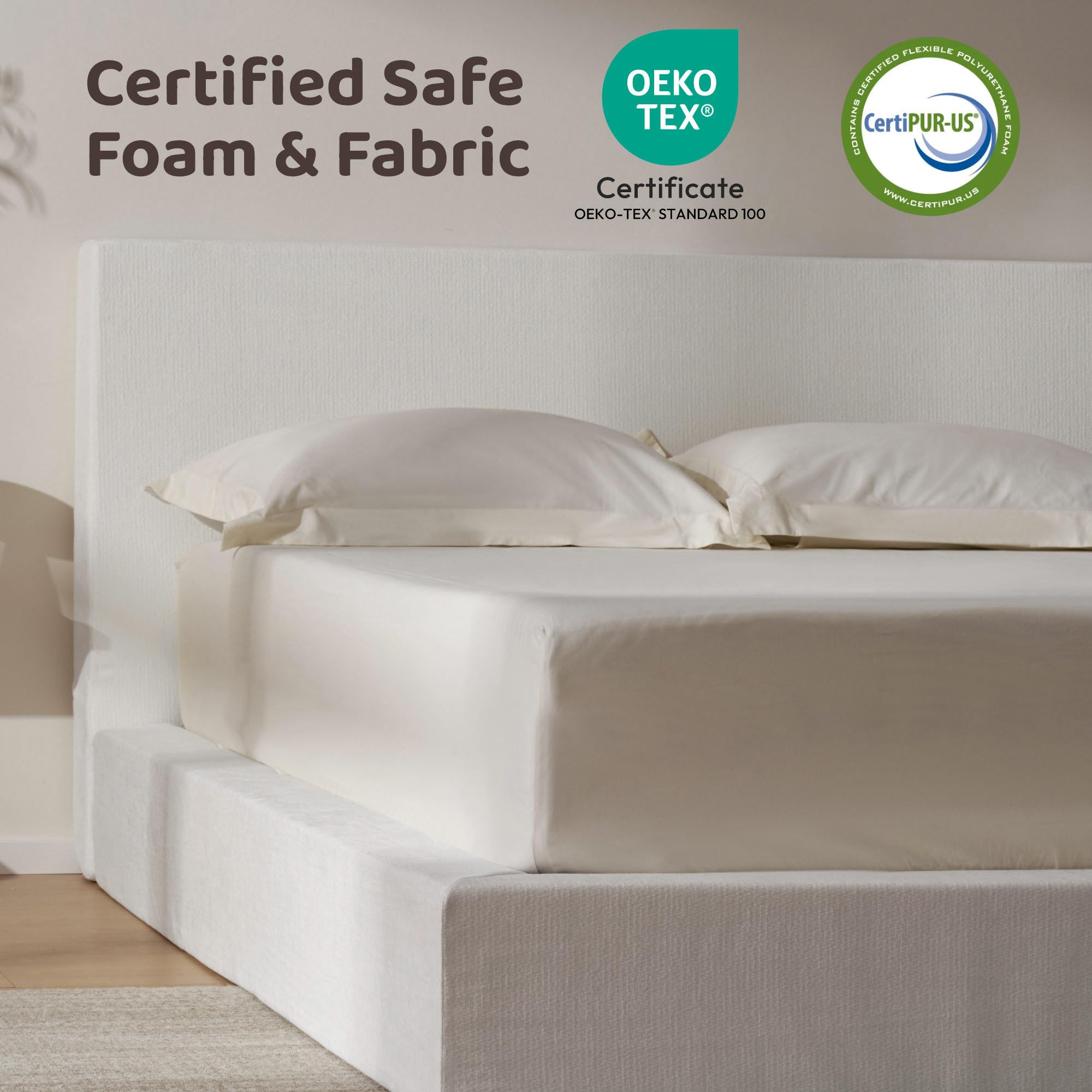 Cloud Upholstered Queen Bed Frame with Headboard