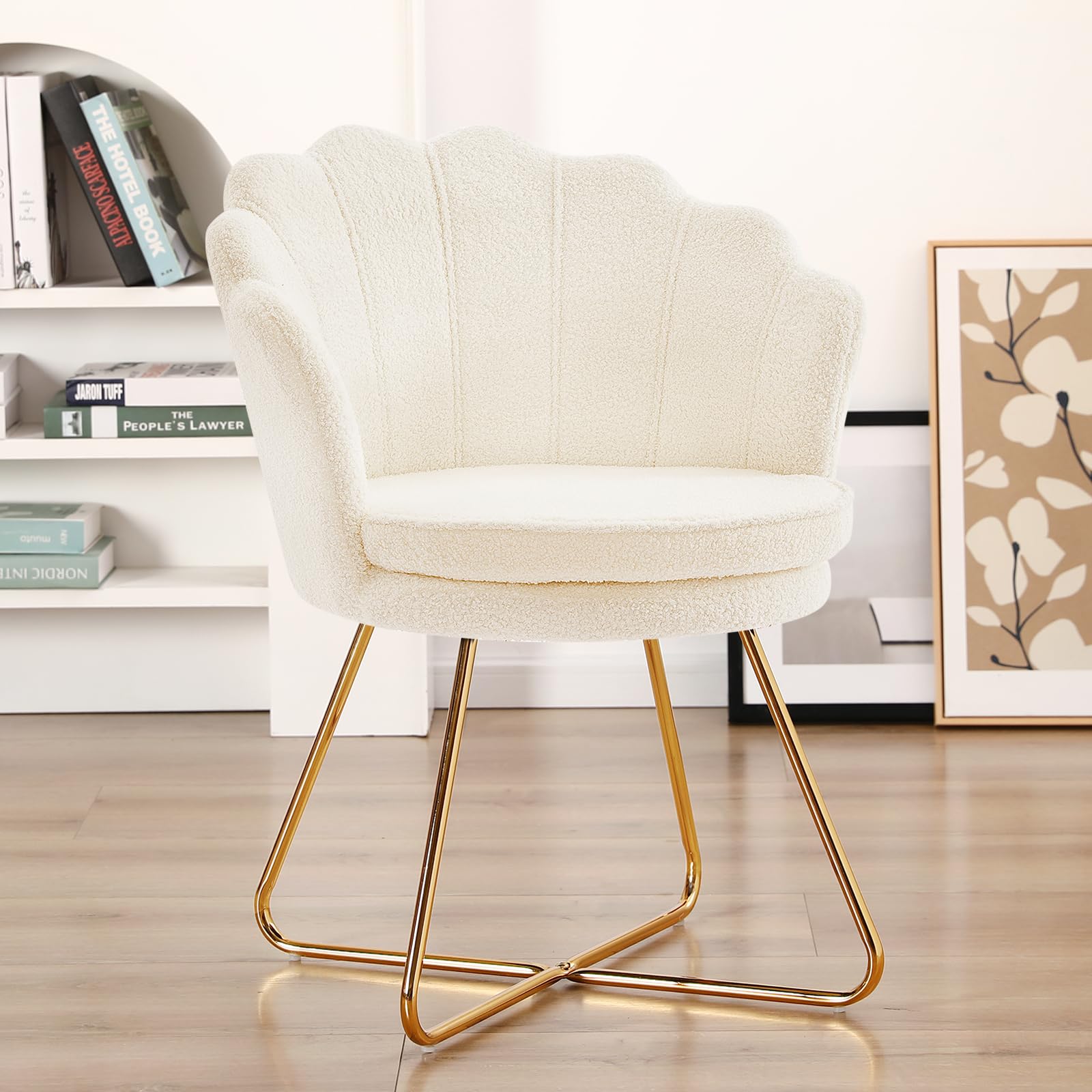 Shell Accent Chair with Gold Legs