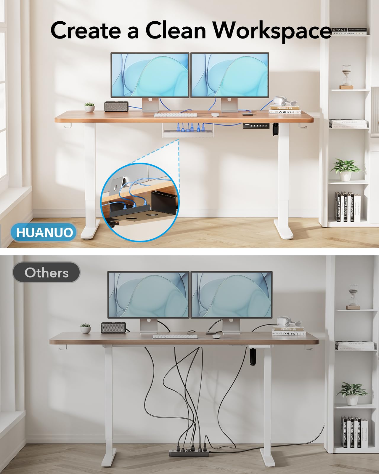 Electric Standing Desk Frame with Brushless Motor