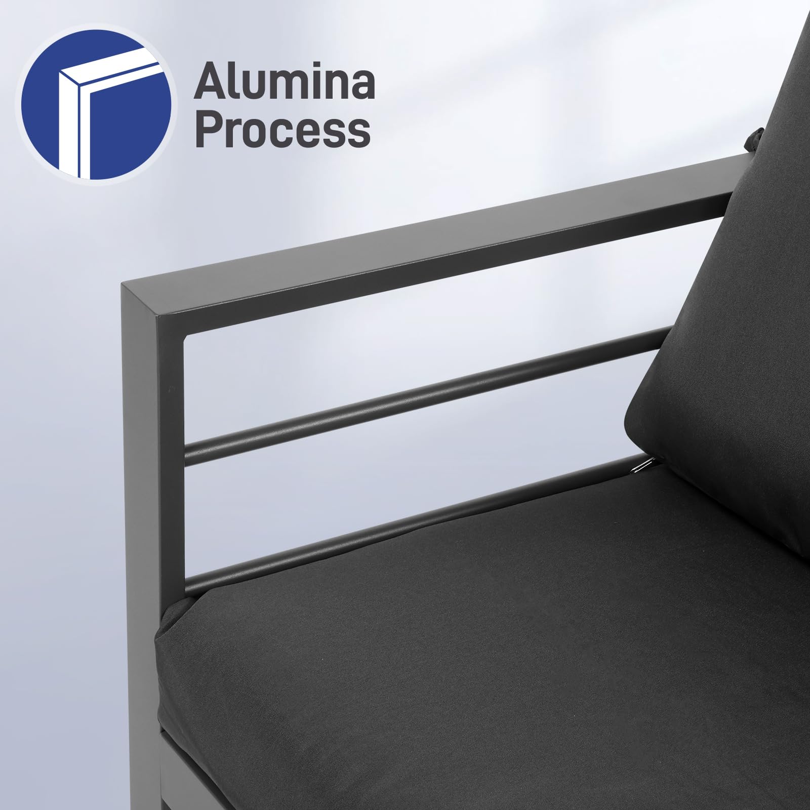 Aluminum Outdoor Loveseat with Coffee Table