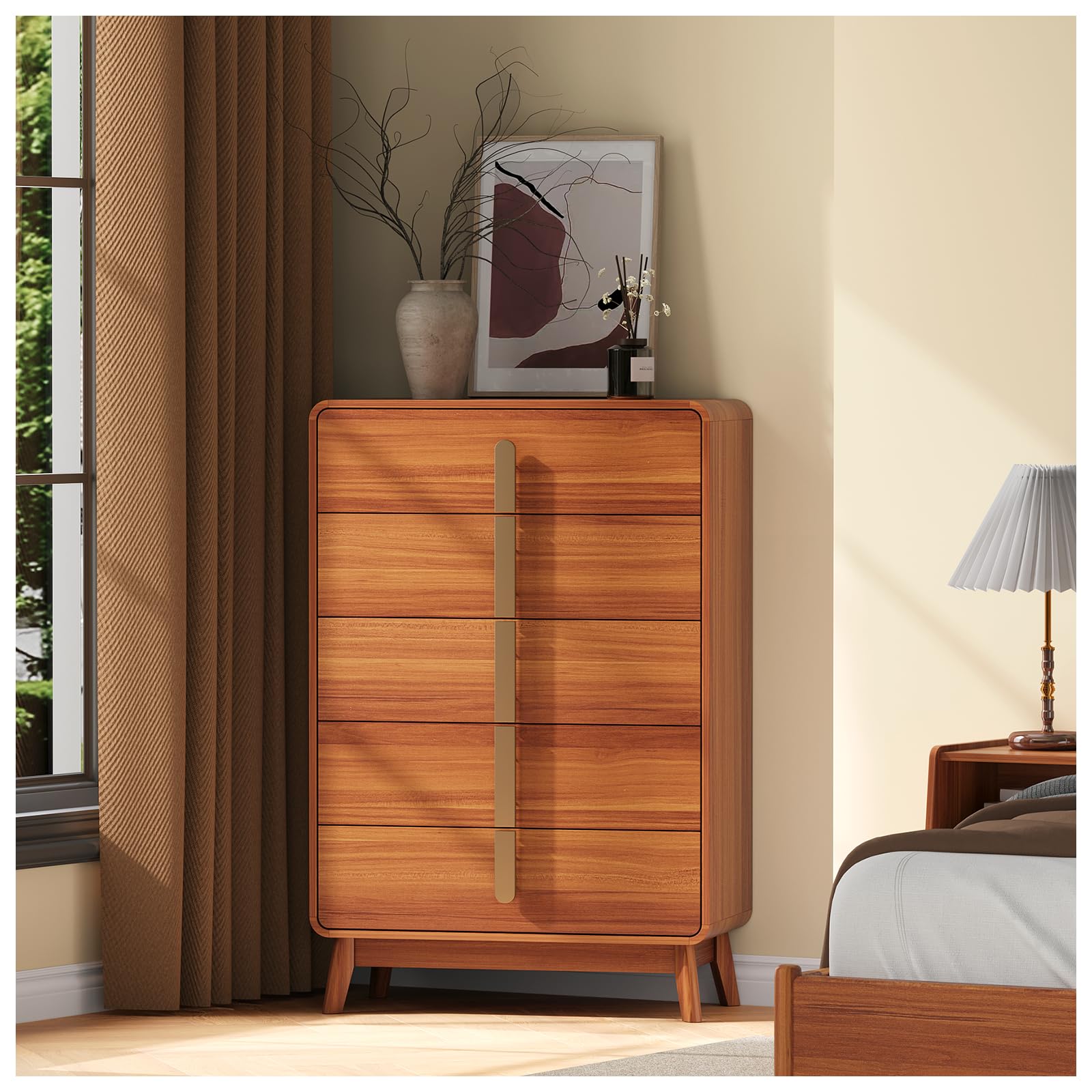 5 Drawer Mid-Century Modern Dresser