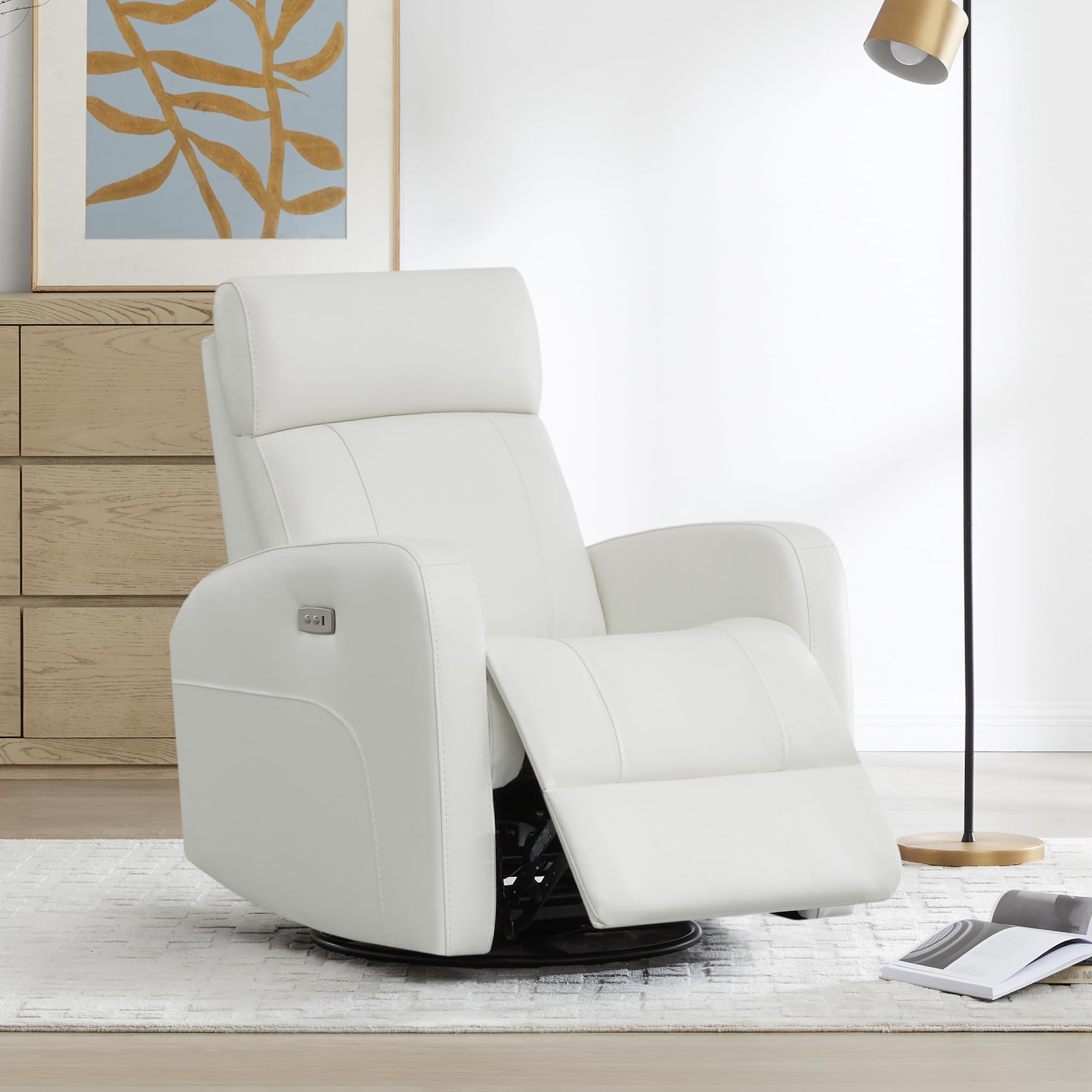 Power Swivel Glider Recliner Chair with Adjustable Headrest