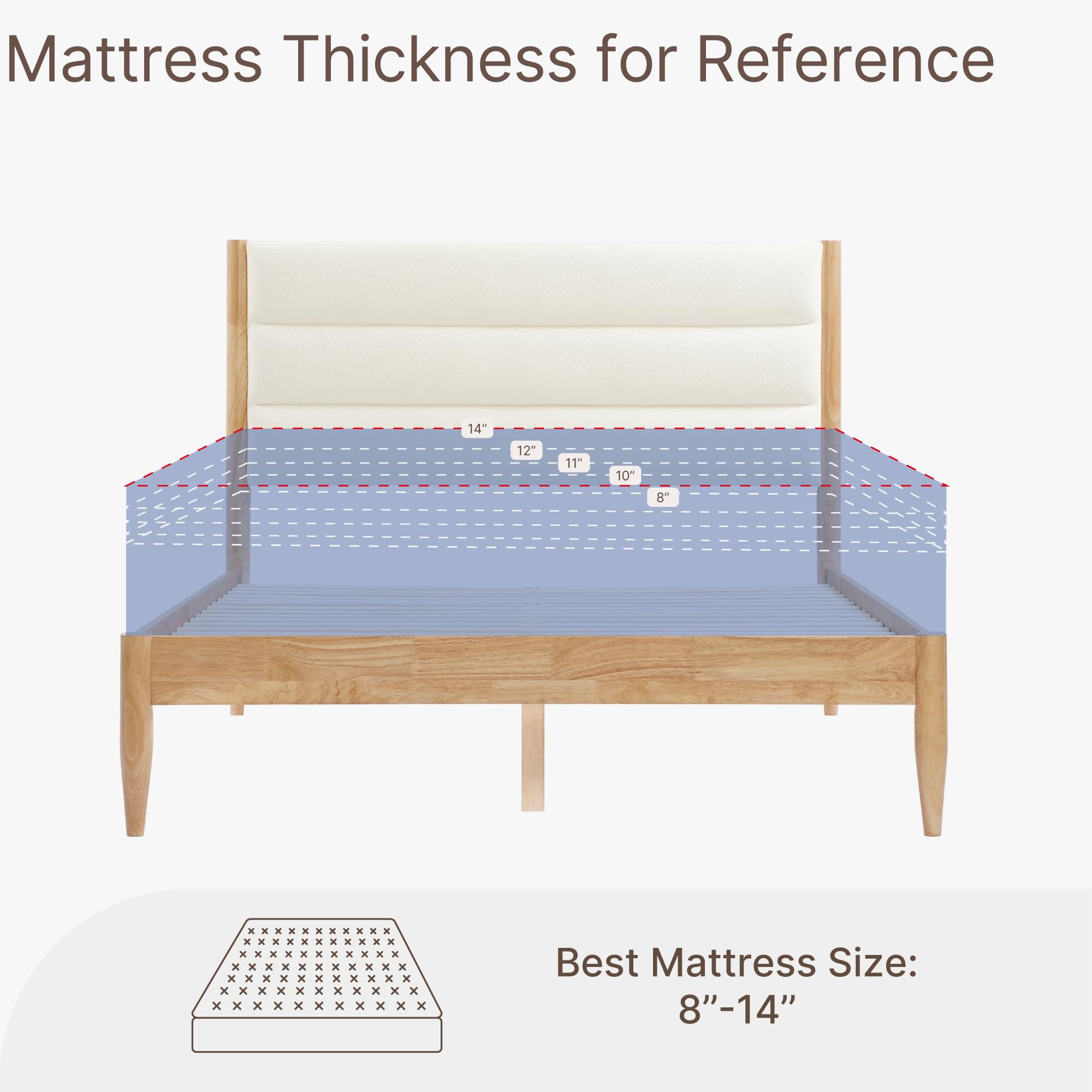 Full Size Upholstered Platform Bed Frame with Headboard