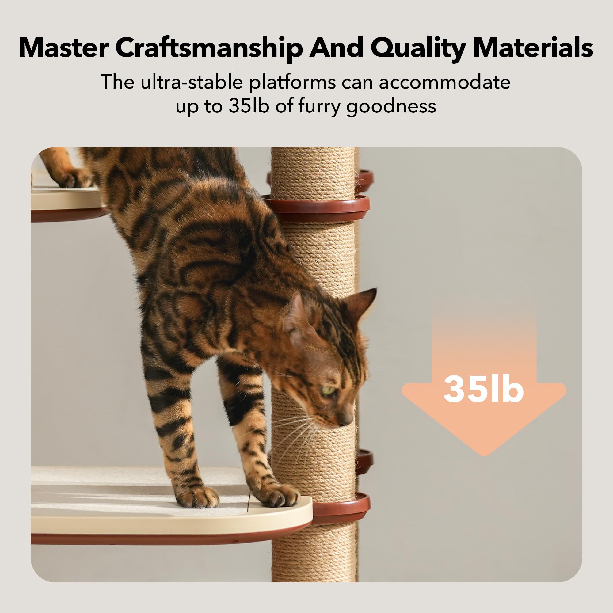 Modular Cat Tree Tower with Scratching Posts