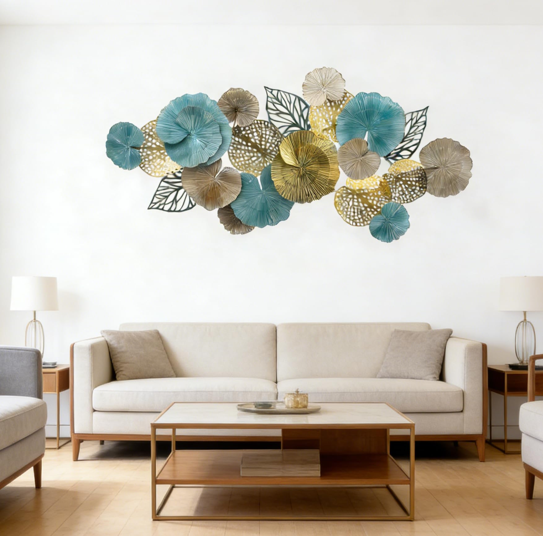3D Metal Lotus Wall Art