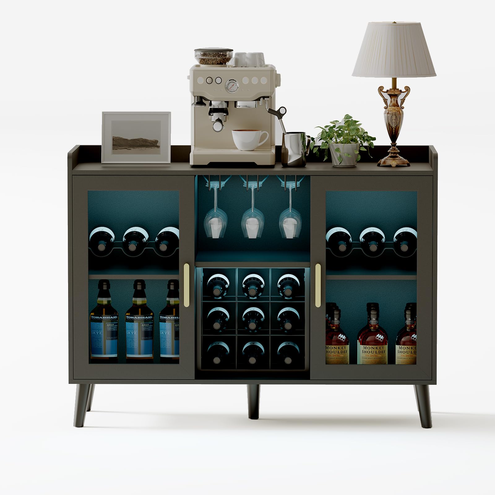 Wine Bar Cabinet with LED Light
