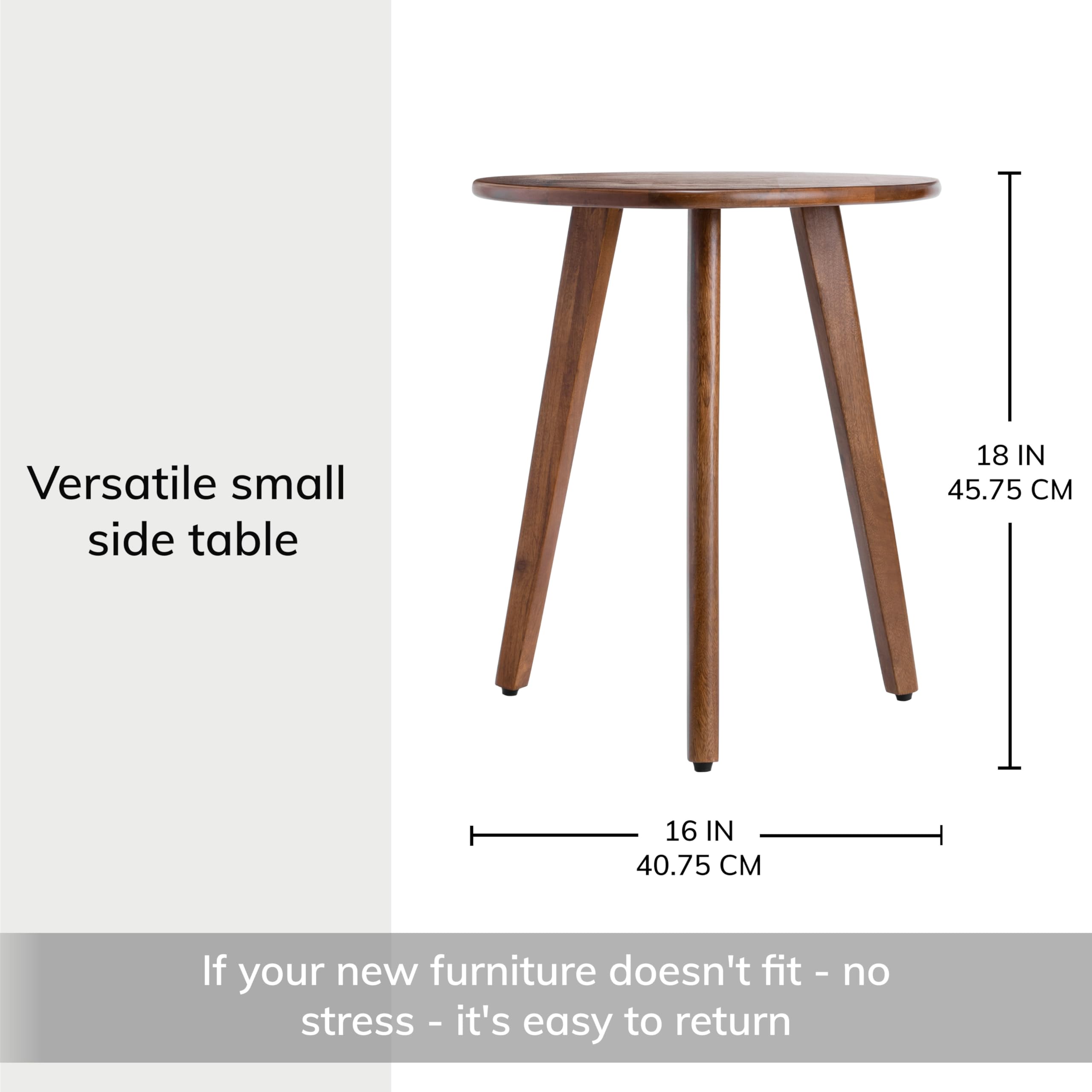 Tri Pin Side Table - Handmade Mango Wood End Table