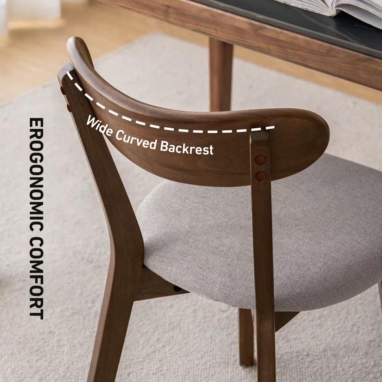 Dining Chairs Set of 4 with Curved High Back