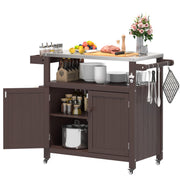 Weatherproof Outdoor Kitchen Island with Stainless Steel Top