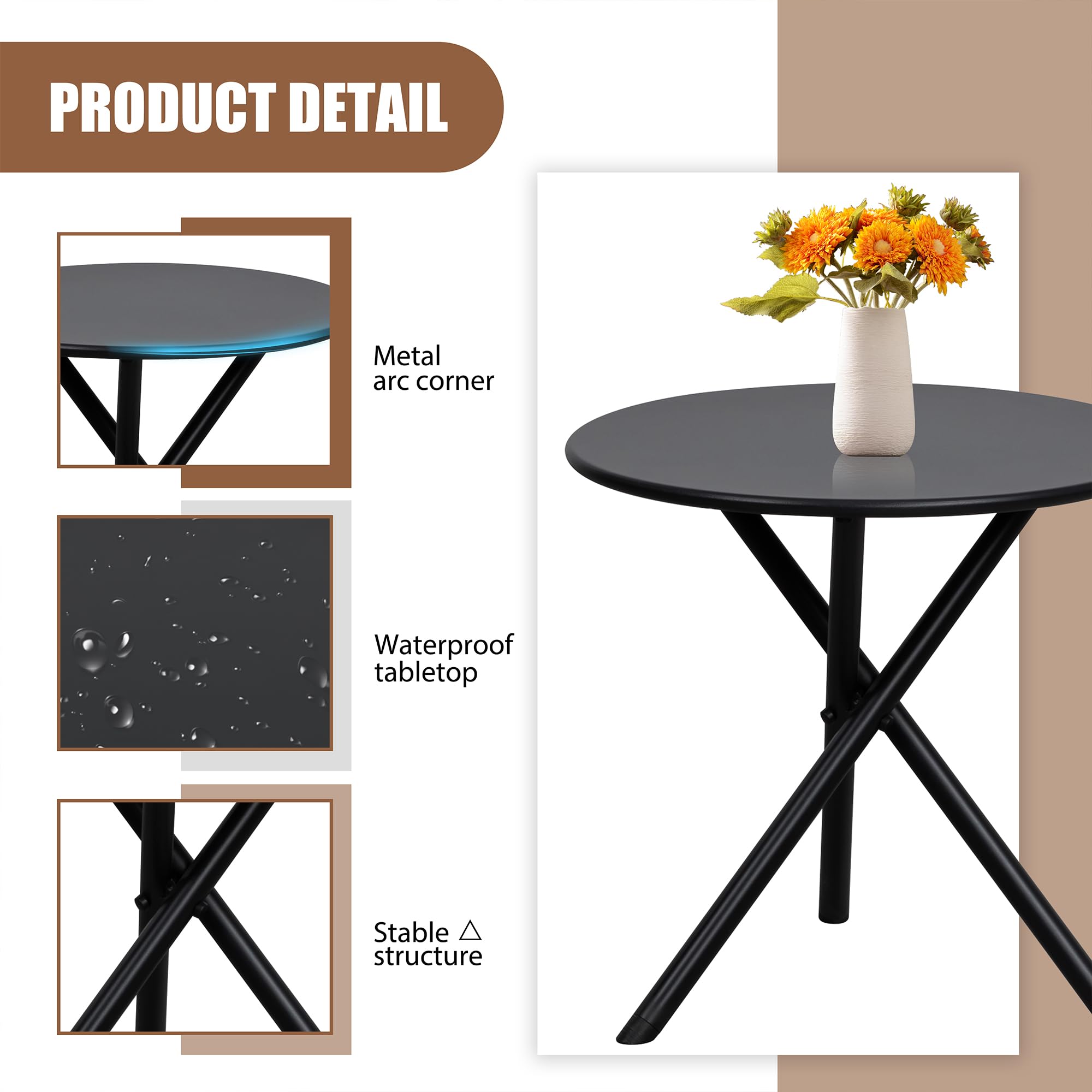 3 Piece Outdoor Rocking Bistro Set with Table