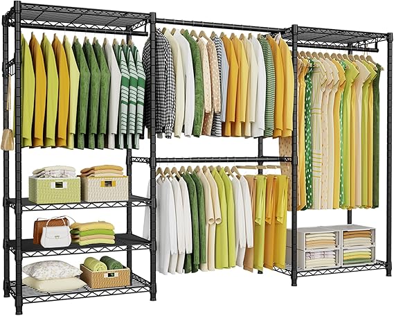 6-Tier Closet Garment Rack with 4 Hanger Rods