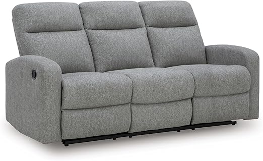 Mocha Chenille Reclining Sofa with Drop-Down Table