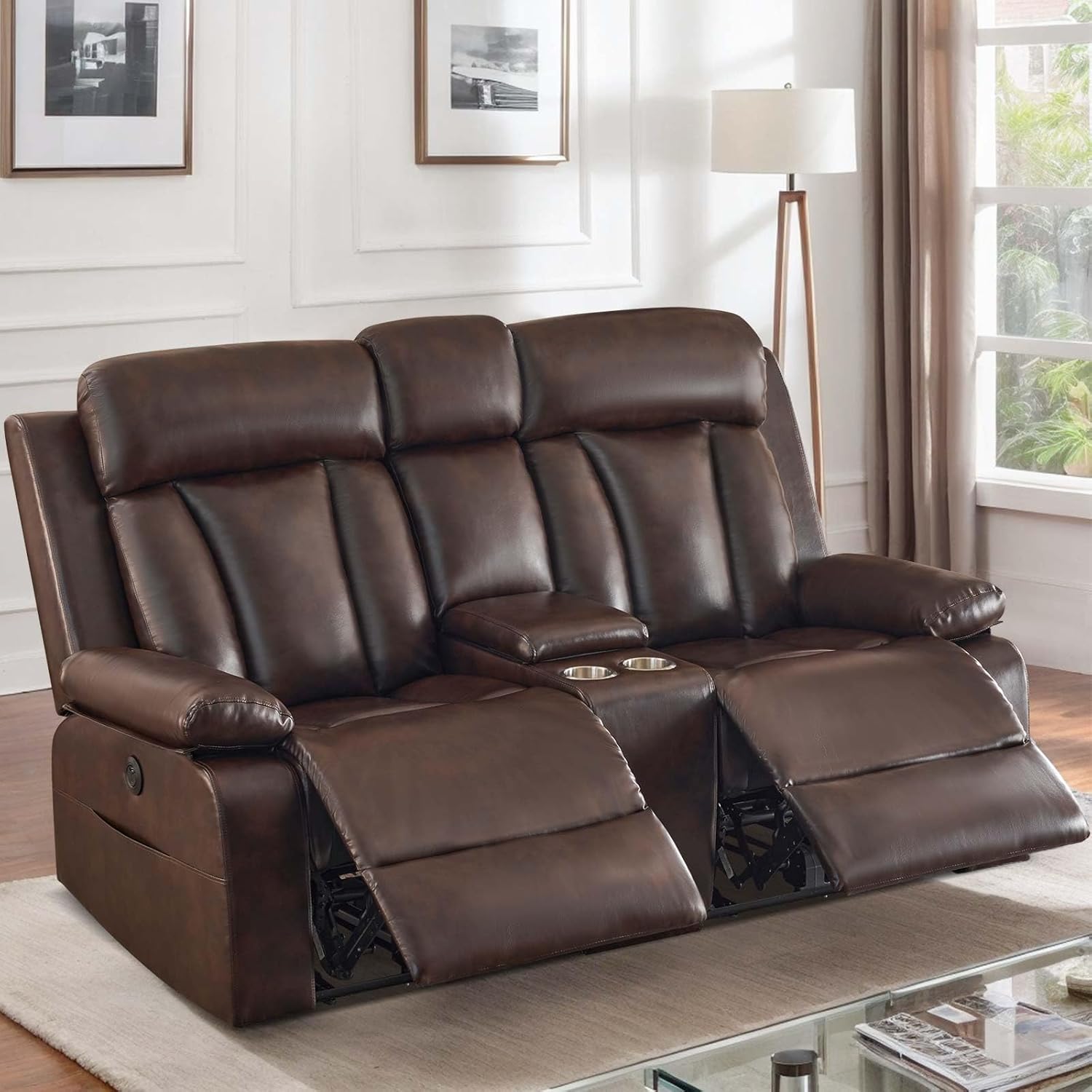 Power Reclining Loveseat with Console and USB Ports