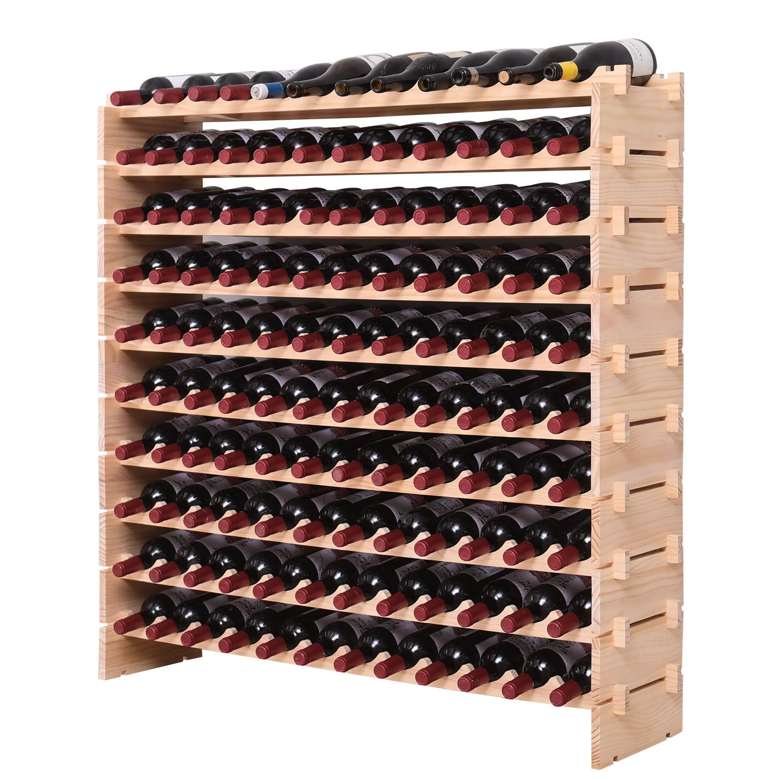 120 Bottle Pine Wood Wine Rack