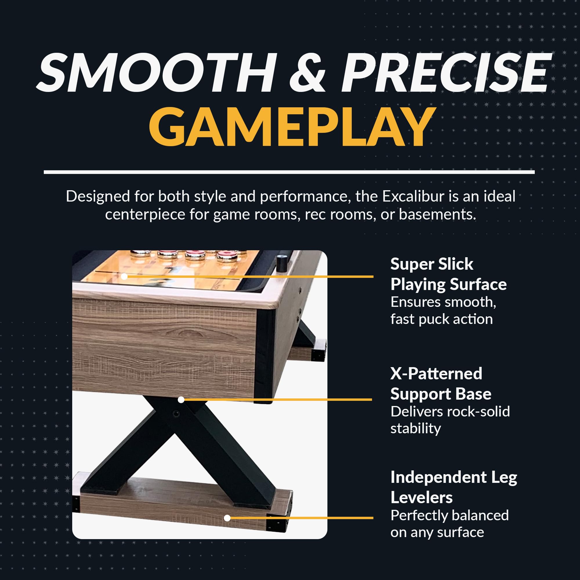 9-Ft Shuffleboard Table Driftwood Finish