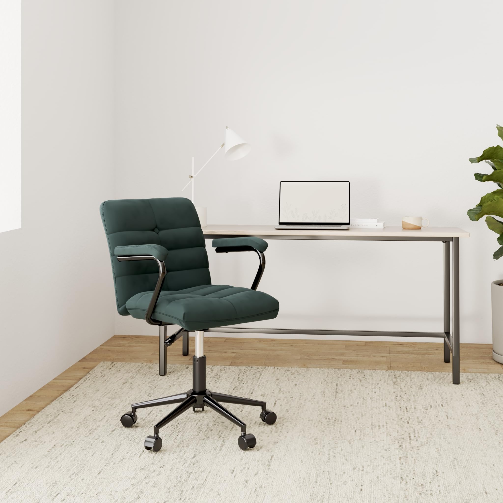 Velvet Home Office Desk Chair with Wheels