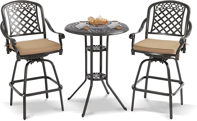 5-Piece Cast Aluminum Patio Dining Set with Cushions