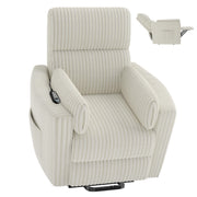 Round Power Lift Recliner Chair with Faux Fur
