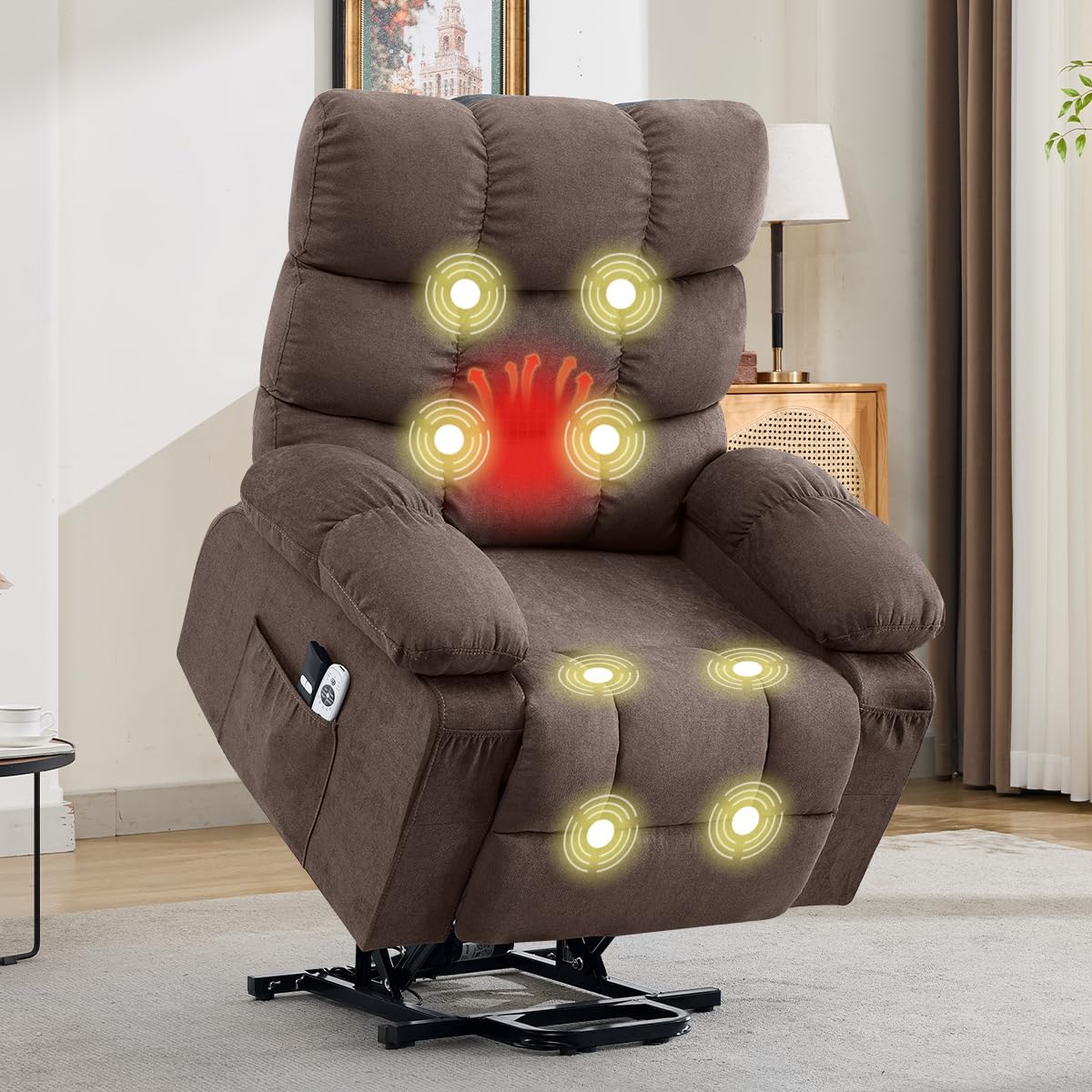 Electric Power Lift Recliner with Massage and Heat