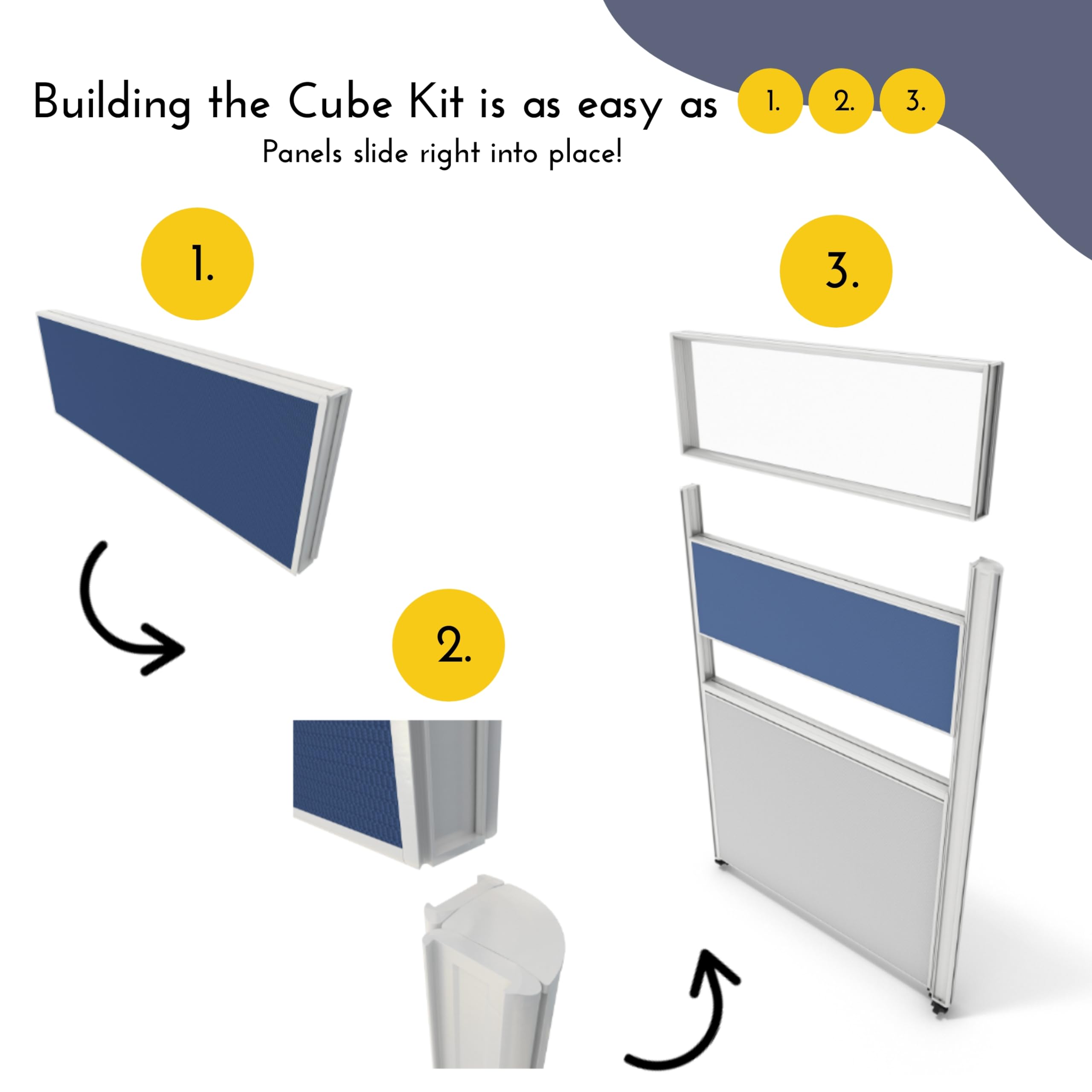 Modular Office Cubicle Kit with 7 Layout Options