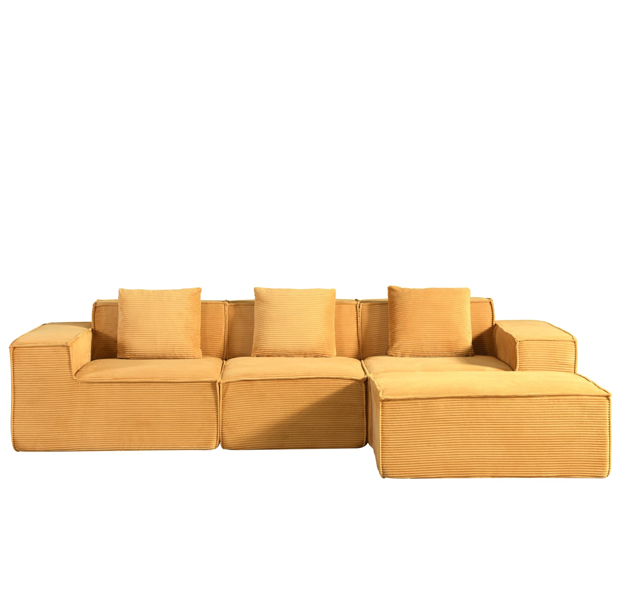 112" Modular L-Shaped Sectional Sofa with Ottoman