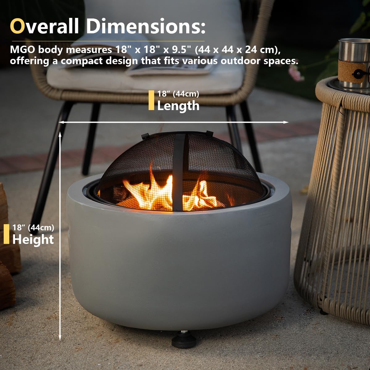 18" Round Concrete Fire Pit