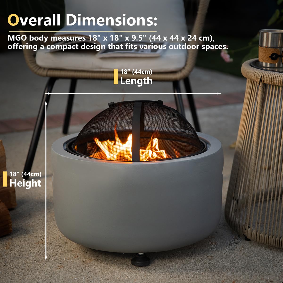 18" Round Concrete Fire Pit