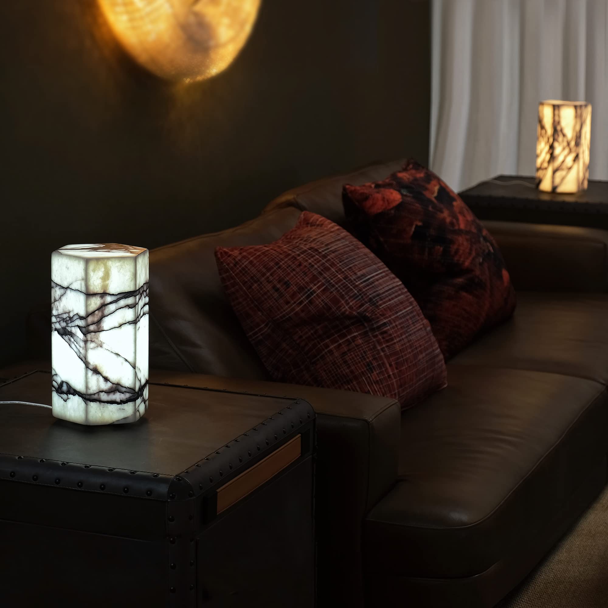 Handcrafted Marble Table Lamp with Tri-Color Dimmable LED