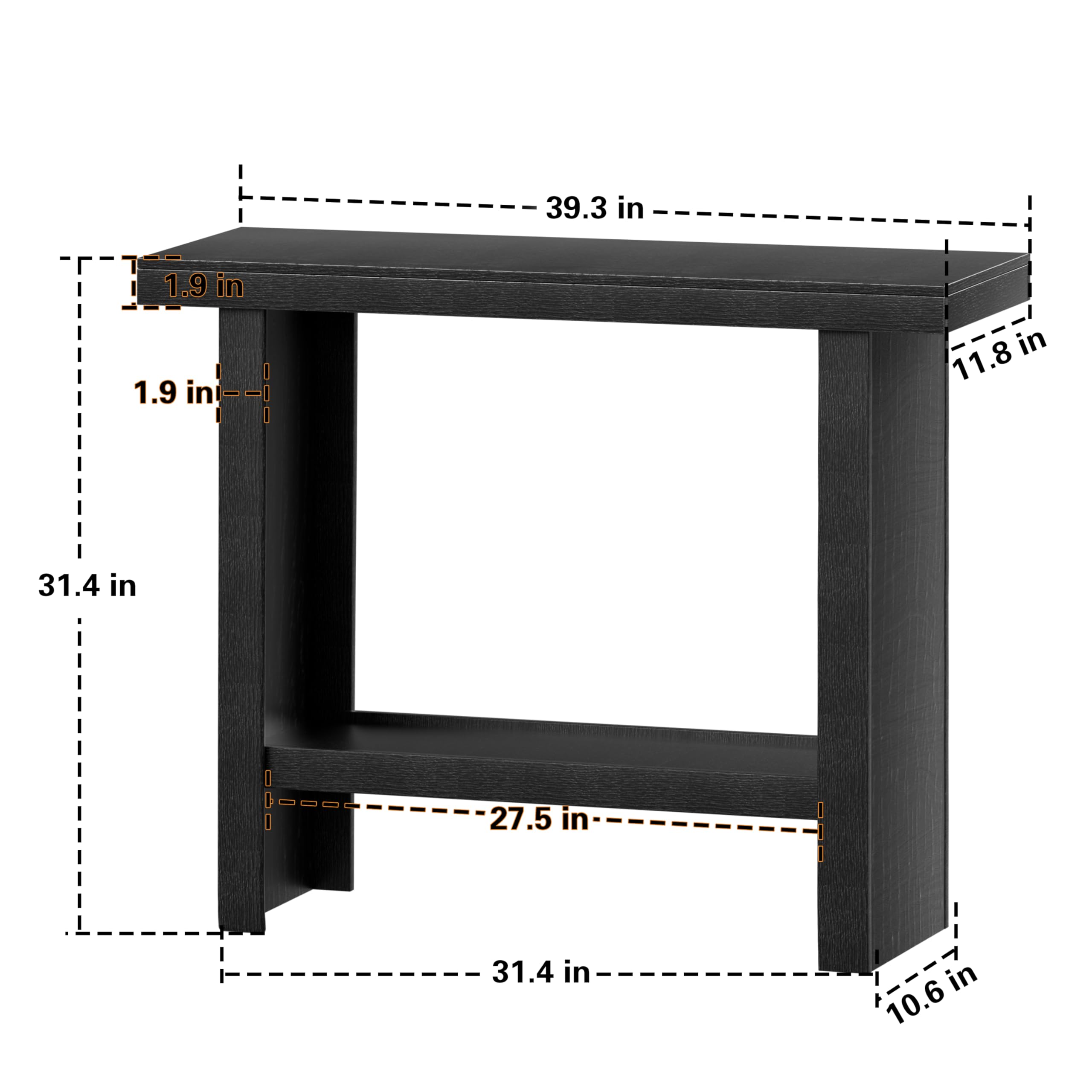 Modern Console Table with Storage Shelves