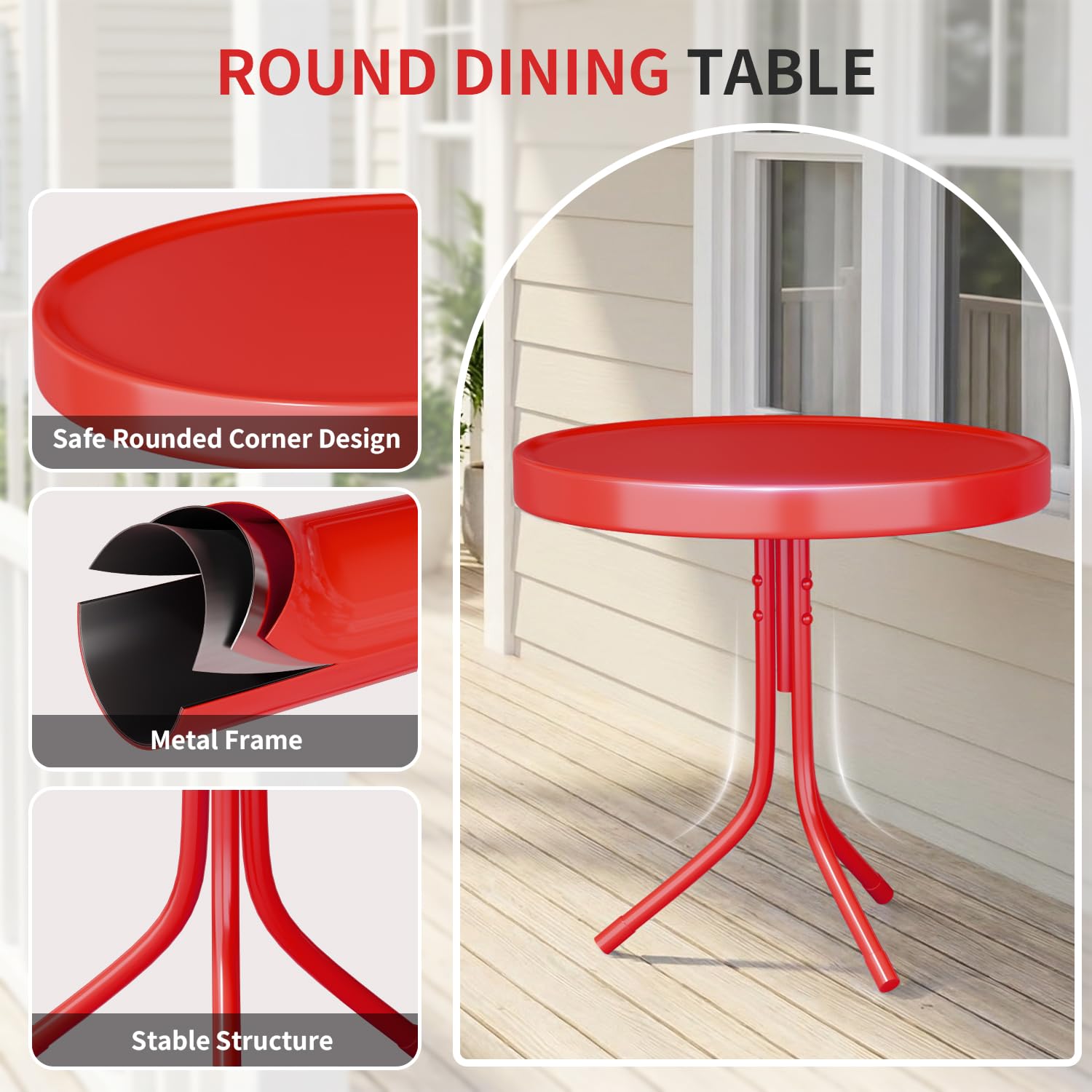 3 Piece Retro Metal Bistro Set