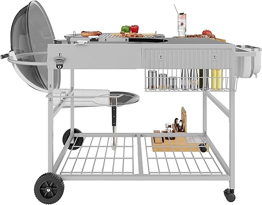 Outdoor Grill Cart with Foldable Top